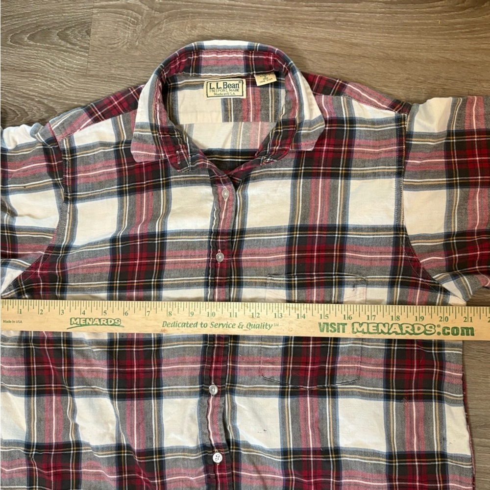 Vintage L.L.Bean Plaid Flannel Shirt Made in USA Size 12 - Picture 2 of 9